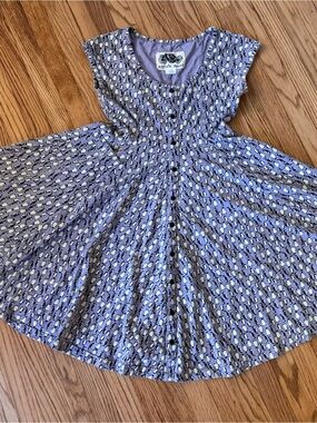 Effie's Heart Periwinkle Penguin Print Fit & Flare Dress L